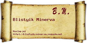 Blistyik Minerva névjegykártya